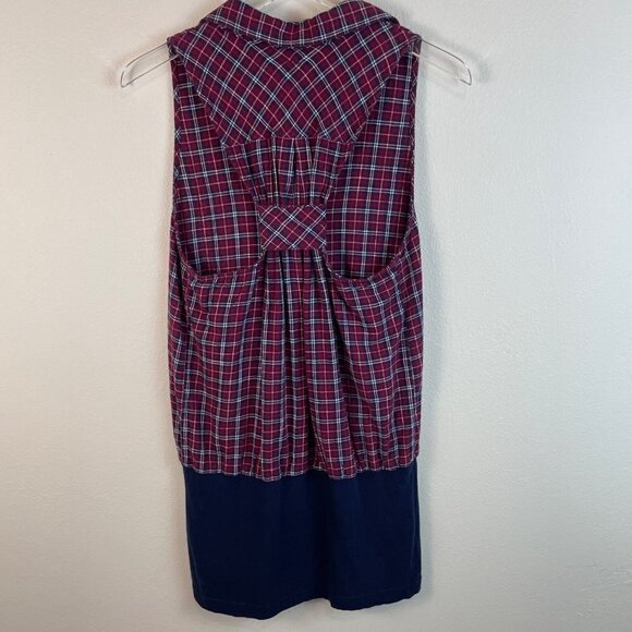 Free People We The Free Sleeveless Plaid Tunic Or Mini Dress Size Small - Picture 7 of 8